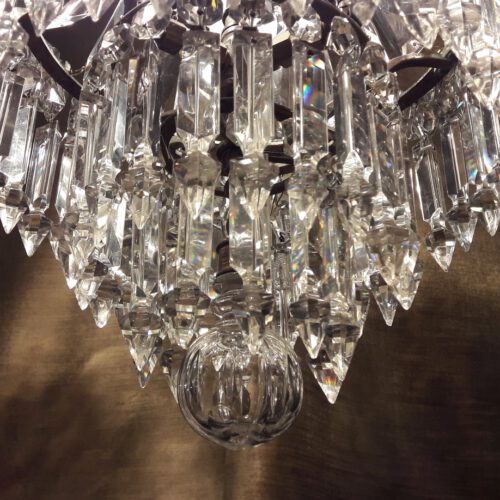 Late Victorian Tent and Waterfall Cut Glass Chandelier - TH217