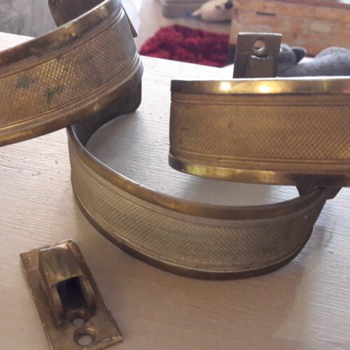 3 Pairs of Regency Brass Curtain Tie Backs with brackets