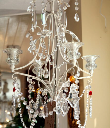 Coloured Glass Candle Chandelier