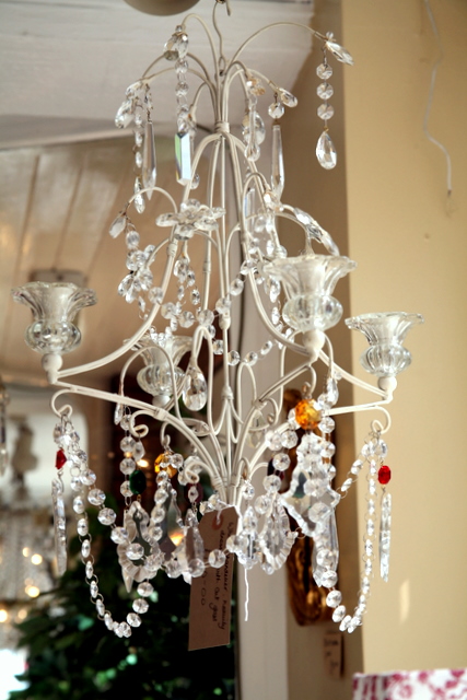 Coloured Glass Candle Chandelier