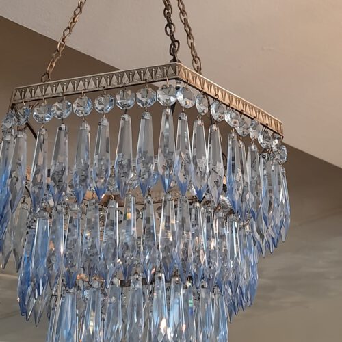 1920s Blue Chandelier