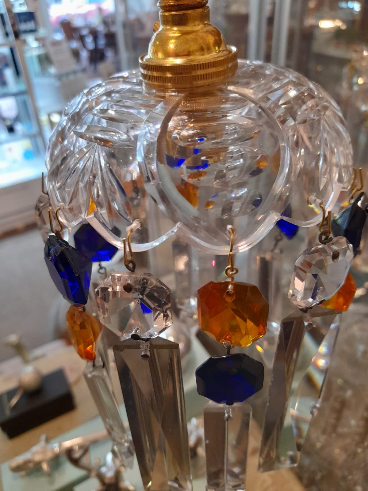 Small Coloured Chandelier with Victorian pieces