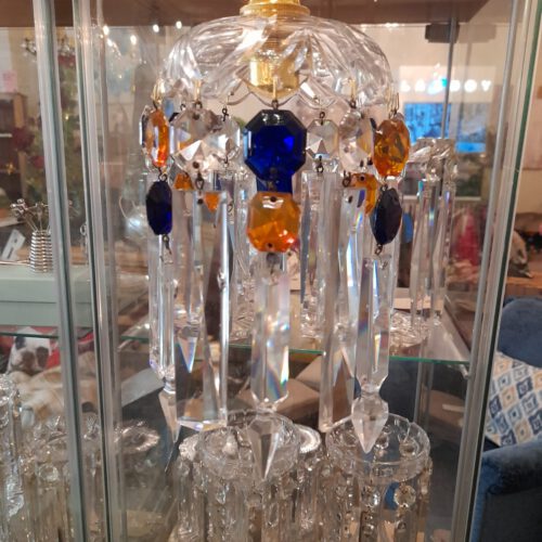Small Coloured Chandelier with Victorian pieces